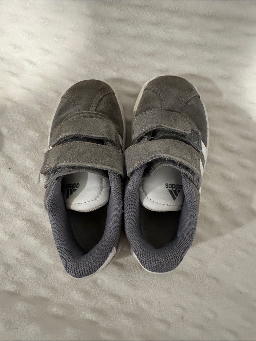 adidas Toddler Gray Double-Strap Velcro Sneakers